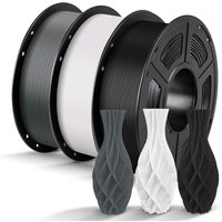 ANYCUBIC PLA Filament 1.75mm, RFID 3D Printer Filament, Dimensional Accuracy +/- 0.02mm, 3 Pack 1KG Spool, Pearl Black + Bright White + Texture Grey 3