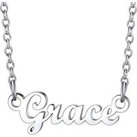 PROSTEEL Personalized Name Necklace Custom Name Pendant Dainty Jewellery Presents Gift for Women Girls Teenage Her, Stainless Steel/Gold Platd -Send G
