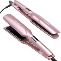 LANDOT Wide Plate Hair Straighteners, Professional Ceramic Flat Iron with Ionic Frizz Control, 12 Temp Settings 120-230°C, Dual Voltage Styling Tool