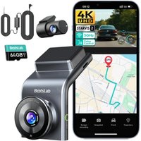 BOTSLAB 4K STARVIS 2 Dash Cam Front and Rear with BOTSLAB Hardwire Kit, Built in GPS, Voice Control, 24/7 Parking Mode, 5GHz WiFi Dash Camera for Cars