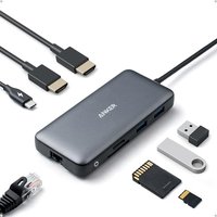 Anker Laptop Docking Station Dual Monitor, 8-in-1 USB C Hub, 4K Dual Monitor with 2 HDMI, 1 Gbps Ethernet Hub, 85W Power Delivery, SD Card Reader for
