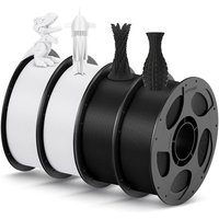 ANYCUBIC PLA Filament 1.75mm, 3D Printer Filament, Intelligent Identification, Dimensional Accuracy +/- 0.02mm, 4 Pack 1KG Reusable Spool, Black*2+Whi