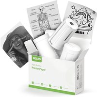 Nelko Genuine Self-Adhesive Thermal Printer Stickers, Compatible with PM230 Mini Sticker Printer, Black on White, 54mmx3.5m Mini Sticker Printer Paper