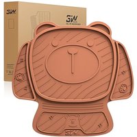 3W Child Seat Protector Orange, Odorless All Weather Thoex⢠Premium Cushion for Children Safety Seat, Cute Bear Shape, Waterproof Anti-Slip, Easy Cl