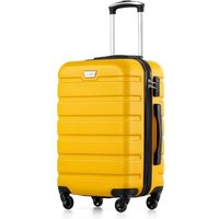 COOLIFE 20 Inch Carry On Suitcase for EasyJet, ABS+PC, Hardshell, Lightweight Durable Travel Cabin Luggage with 360°Rubber Spinner Wheels, YKK Zipper