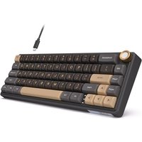 RK ROYAL KLUDGE R65 Wired Gaming Keyboard with Knob, 60% Percent QMK/VIA US Layout RGB Backlit Gasket Mount Mechanical Keyboard with PBT Keycaps, MDA