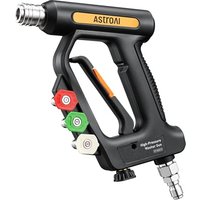 AstroAI Short Pressure Washer Gun with Swivel - High Pressure Washer with 4 Nozzles and 3/8” Swivel Quick Connector - 4060PSI Max and Compatible with Hose, Foam Cannon Car Wash Foam Gun, Yellow