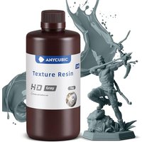 ANYCUBIC 14K 3D Printer Resin HD-Grey 1kg, Superior Precision Texture Resin, 3D Printing Model With Matte Finish, Lower-Odor, Upgraded Toughness, 3D R