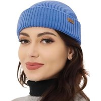 Outdoor Shaping Merino Wool Short Fisherman Beanies for Men Women, Knit Cuff Trawler Beanie Cap, Winter Warm Daily Hat
