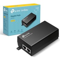 TP-Link POE160S PoE+ Injector, IEEE 802.3af/at, 2Ã Gigabit Ports, Non-PoE to PoE Adapter, Supplies Up to 30W, Distance Up to 100m, Plug & Play, Wall/