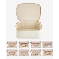 Vlando Travel Jewellery Box, PU Leather Jewellery Organiser with 8 Velvet Jewellery Pouch, Jewellery Case for Necklace,Ring,Earring,Watch, Gifts for W