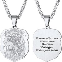 PROSTEEL Mens Angel Saint Michael Pendant St.Michael Necklace, 316L Stainless Steel/Gold Plated (Send Gift Box, Velvet Pouch) Customize-stainless Stee