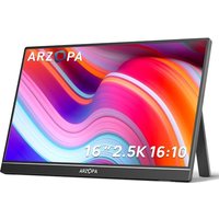ARZOPA 2.5K Portable Monitor, 16 Inch 2560x1600 HDR 350nits 8bit QHD USB-C HDMI Laptop Monitor, 16:10 IPS Eye Care External Second Screen for Mac PC P