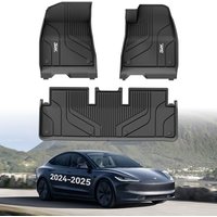 3W Floor Mats For Tesla Model 3 2024 2025 2026 Highland, TPE Dog Friendly Mats, Custom Fit Tesla Model 3 Car Liner, All Weather Waterproof Non Slip, E
