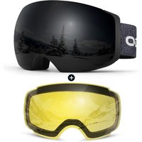 Odoland Unisex Ski Goggles for Men, Women and Boys - Frameless Snowboard Goggles With Magnetic Interchangeable Lens, UV Protection, Anti-fog, Helmet C