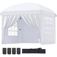 Pop Up Gazebo 3m x 3m, Removable & Arc Roof Gazebo with Sides, Waterproof Heavy Duty Garden Tent, Adjustable Height, All Weather Canopy with 4 Weight