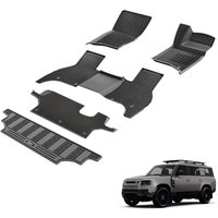 3W Floor Mats & Boot Liner & Carpets Fit for Land Rover Defender 130 L663 2020-2026, All Weather Dog Friendly TPE Car Mats 1-3 Rows with Carpet and Tr