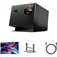 Anti-Speckle Home Theater Bundle: Valerion VisionMaster Pro2 4K Triple Laser Projector with 120" Fixed Frame PureVision Screen, Gimbal Stand & 2m HDMI
