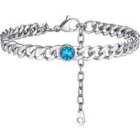 PROSTEEL Women 6mm Cuban Chain Anklet, Stainless Steel/Gold Plated/Black-Send Gift Box March Stainless Steel