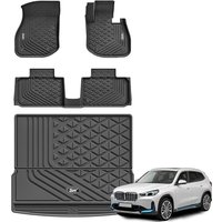 3W Floor Mats & Boot Liner Fit for BMW iX1 U11 2023-2026, All Weather TPE Dog Friendly Mats, Custom Fit BMW iX1 Car Mats and Cargo Liner Waterproof No