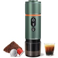 CONQUECO Portable Espresso Coffee Machine: 12V Electric Small Travel Expresso Maker - Self Heating 8 Cups Battery Powered Compatible for Nespresso Cap
