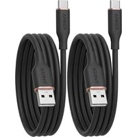 Anker Flow Cable, USB A to USB C Cable (3ft/0.9m, 2Pack), Car Carplay Type C Charger, for iPhone 17/16/15, iPad Pro, Samsung Galaxy, and More (Cord Or