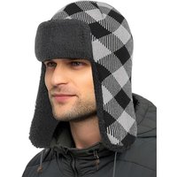 Outddor Shaping Trapper Hat for Men Women Windproof Plaid Trooper Hat Ushanka Ear Flaps Warm Winter Outdoor Hats Moonrise