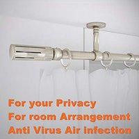 GCurtain Adjustable Single Curtain Pole, 110-210cm, 1.1 Inch Diameter, Brushed Nickel Finish, Wall/Ceiling Mount, Shooting Star Finials Shooting Star