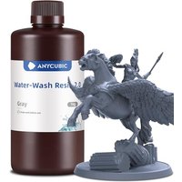ANYCUBIC Water Washable 2.0 3D Printer Resin, 405nm High Precision and Anti-Yellowing 3D Resin, High Resilience, Easy Post-processing Photopolymer Res