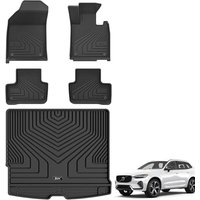 3W Floor Mats & Boot liner Fit for Volvo XC60 2019-2026, All Weather Dog Friendly TPE Car Mat, Waterproof Anti-Slip Easy to Clean Heavy Duty Trunk Mat