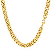 PROSTEEL Men Sturdy Cuban Chain Necklace, 3/6/9/12mm, 14" 18" 20" 22" 24" 26" 28" 30" Length, Gold Plated/316L Stainless Steel/Black (Send Box) 61.0 C