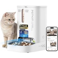 PETKIT Automatic Cat Feeder with Camera, Facial Recognition for Cats | Yumshare Double 2, 3L Pet Dry Food Dispenser, 1080P HD with Night Vision, 2-Way