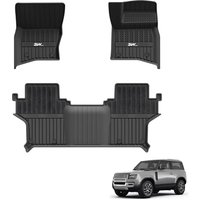 3W Floor Mats Fit for Land Rover Defender 90 L663 2020-2026, All Weather Pet Dog Friendly TPE Floor Liners, Waterproof Anti Slip Easy Clean Heavy Duty