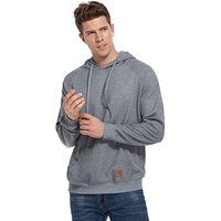 VICT POPU Hoodies For Men UK Jumpers Pullover Hooded Sweatshirts Plaid Jacquard Long Sleeve Drawstring Work Hipster Casual Hoodie S Hemp Ash