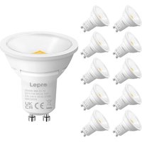 Lepro GU10 LED Bulbs, Warm White 2700K, 800LM, 8W (65W Equivalent), 100° Wide Beam Angle, Energy Saving LED Spotlight Bulbs, Non-Dimmable, Pack of 10