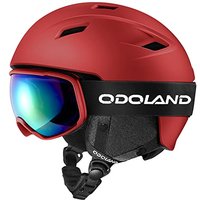 Odoland Ski Helmet Kit with Ski Ski Goggles, Snowboard Helmet for Men Women Teens Kids, Adjustable Ski Helmet and UV400 Protection Ski Goggles Red L(5