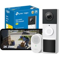Tapo TD21 Battery Video Doorbell Wireless 2K 3MP Ultra-Clear Doorbell Camera, Ring Chime Included, Color Night, 160°DFOV Ultra-Wide, TP-Link Free AI