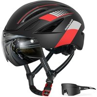#ad Amazon Odoland_AV-UK Odoland Bike Helmet - Adult Bicycle Helmet with Detachable Magnetic Goggles Visor - Mountain Road Cycling Certified Lightweight Helmet Adjustable for