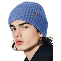 Outdoor Shaping Merino Wool Beanie for Men & Women, Unisex Daily Cuffed Plain Knit Hat, Soft Warm Winter Hat