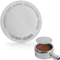 MHW-3BOMBER 51mm Espresso Puck Screen Metal Coffee Filter Reusable Espresso Filters for 51mm Portafilter Basket 0.8mm Thickness FG5580S-OS 51 mm Stain