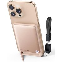 INIU Magnetic Portable Charger, Ultra Slim Qi2 Certified 5000mAh 20W Magnetic Power Bank, USB C in&Out Wireless Battery Pack with Foldable Stand, Phon