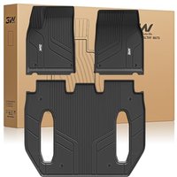 3W Floor Mats for Tesla Model X 6-Seater 2022-2026, TPE All-Weather Customized Rubber Mats for Tesla Model X 1st and 2nd Rows Complete Set Car Floor M