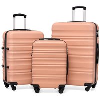 COOLIFE 3 Piece Hardshell Luggage Set, Suitcase Set with Smooth Spinner Wheels, TSA Lock, Scratch-Resistant, Durable ABS+PC Suitcase Set for Family Ho