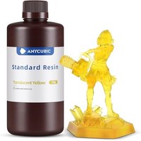 ANYCUBIC Standard 3D Printer Resin, LCD UV 405nm Rapid Photopolymer 3D Resin for 6K/8K/12K/14K LCD 3D Printers(1000g, Transparent Yellow) Transparent