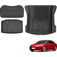 3W Boot Liner Fit for Tesla Model 3 2021 2022 2023, All Weather Dog Friendly TPE Car Boot Mat, Waterproof Anti-Slip Easy to Clean Heavy Duty Trunk Mat