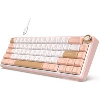 RK ROYAL KLUDGE R65 Wired Mechanical Keyboard with Knob, 60% Percent QMK/VIA US Layout RGB Backlit Gasket Mount Gaming Keyboard with PBT Keycaps, MDA