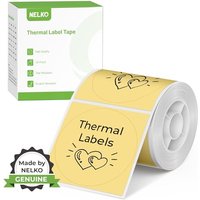 Thermal Labels for Nelko PM220 Label Maker - 2 Inch (50mm) Round, Waterproof, Multi-Purpose - 1 Roll of 150 Self-Adhesive Thermal Paper (Yellow) jaune