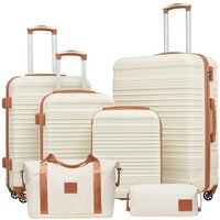 COOLIFE Suitcase Sets 6 Piece, Luggage Sets ABS Hard Shell, Durable Travel Luggage with Expandable Travel Duffels Bag ï¼ Toiletry Bag Included TSA Lo