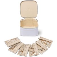 Vlando Jewellery Box, Litchi Pattern Jewellery Organiser,Travel Jewellery Storage with 6 Velvet Jewellery Zipper Pockets,Premium Petal Hardware Jewell