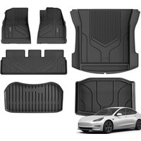 3W Floor Mats & Boot Liner Fit for Tesla Model 3 2021 2022 2023, Odorless All Weather Thoex⢠Premium Mats, Tesla Model 3 Car Liner Waterproof Non Sl